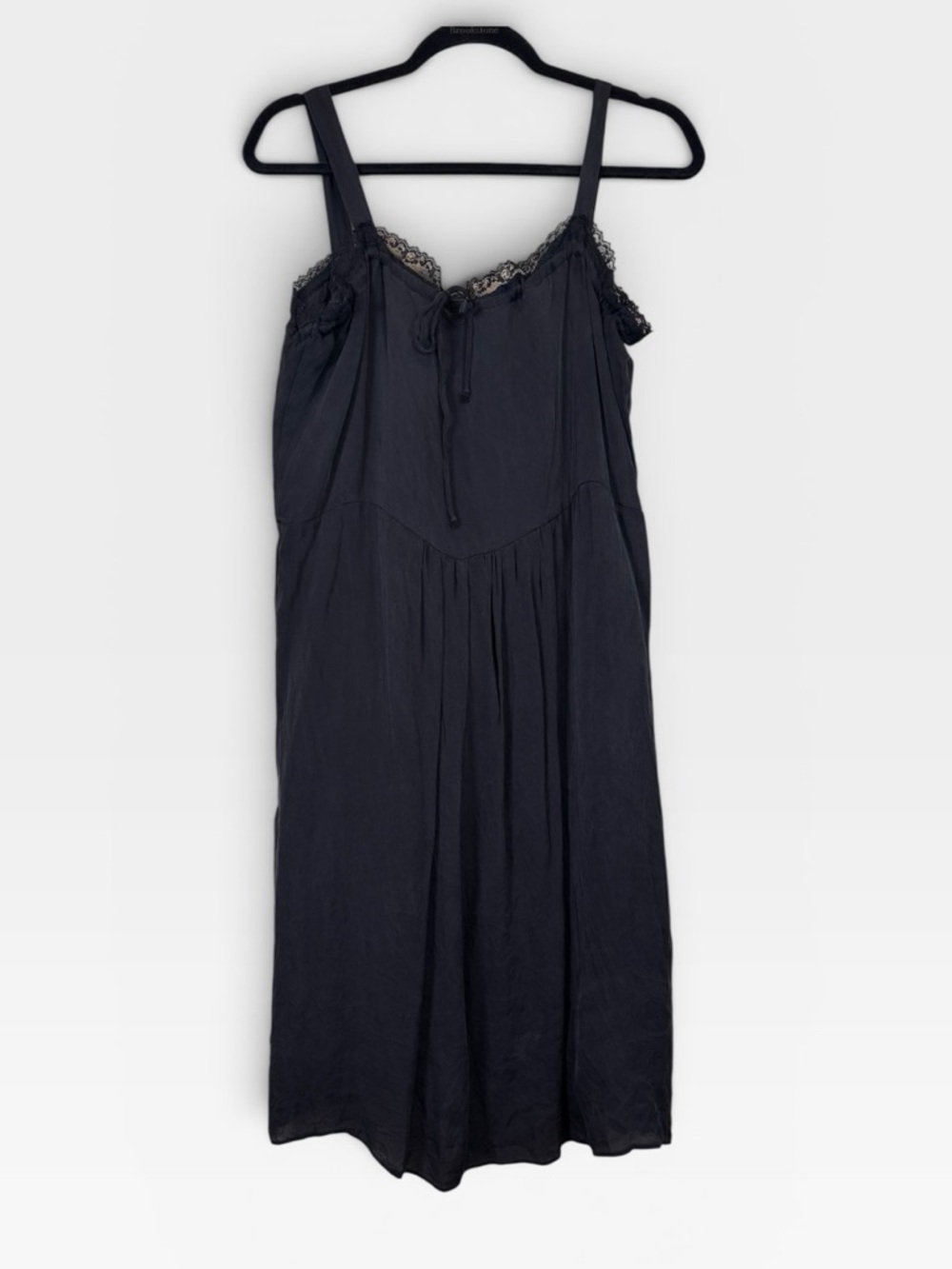 JENNI KAYNE Lace Silk Black Cami Dress Size Large Effortless Chic Clean Girl